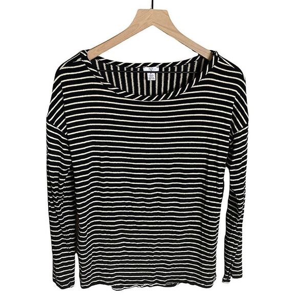 NWT BP Nordstrom Women’s Louis Striped‎ Top in Black and White Size XS - Picture 1 of 9